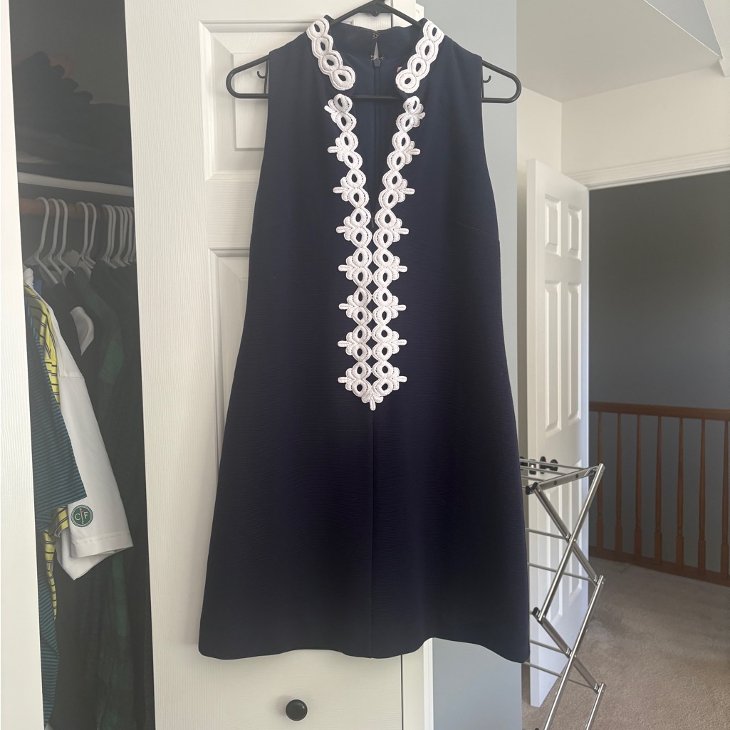 Lilly Pulitzer Blue Sheath Dress Halter Sleeveless Cocktail